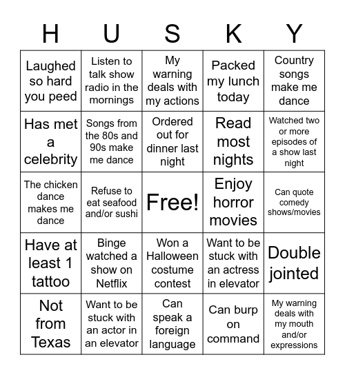 Will You Be My... Bingo Card