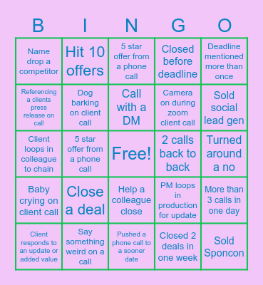 MEDIAPLANET BINGO Card