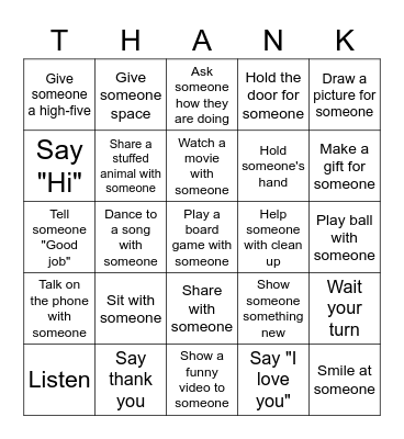 Say "I love you" Bingo Card