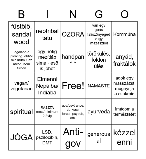 Goás bingó Bingo Card
