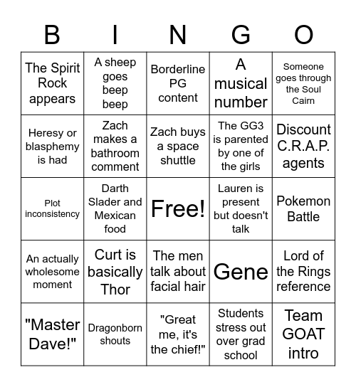 Milkman Comix Bingo Card