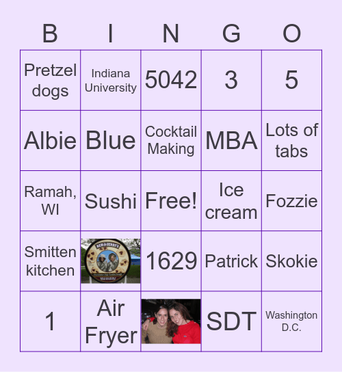 Sarina's Birthday Bingo Card