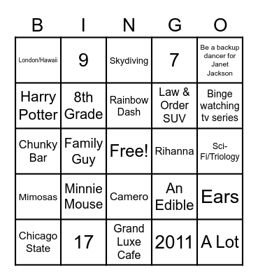TOYA'S 40TH BIRTHDAY Bingo Card