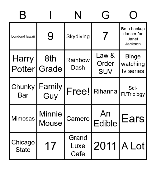 TOYA'S 40TH BIRTHDAY Bingo Card