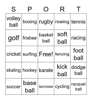 SPORTS BINGO Card