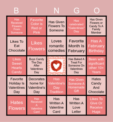 AGC Valentines Day Bingo Card