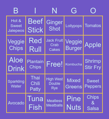 Paka In The Kitchen! Bingo Card