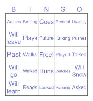 Past, Present, and Future Bingo Card