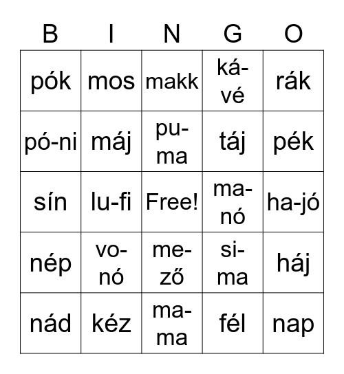 farsangos óra Bingo Card