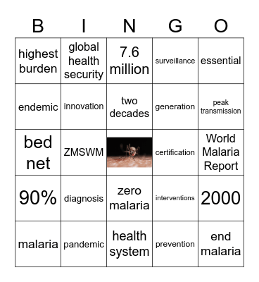 Zero Malaria Challenge Bingo Card