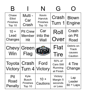 DAYTONA 500 BINGO Card