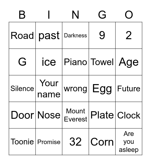 Riddle Bingo Card