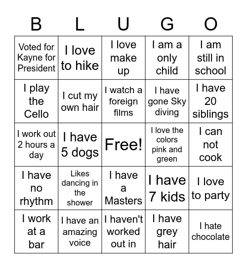 OKZ Chapter Blugo Bingo Card