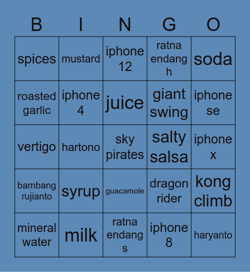 Sen Bingo Card