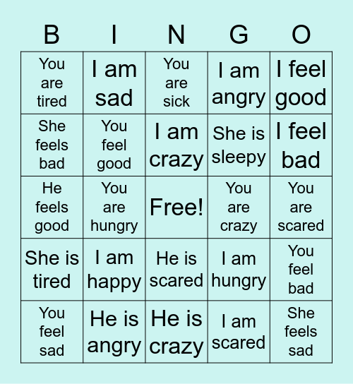 Cherokee Emotions Bingo Card