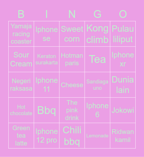 lulu Bingo Card