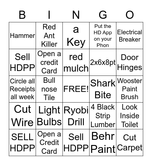 CASHER BINGO Card