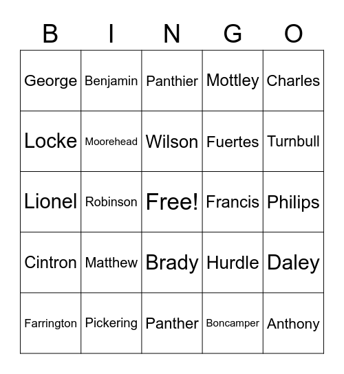 Kathleen Pickering-Wilson Bingo Card