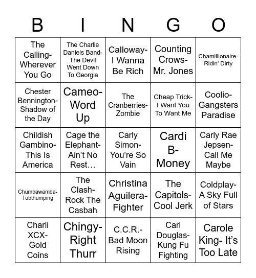 Total-Quiz.com Presents: Radio Bingo "C" Section Bingo Card