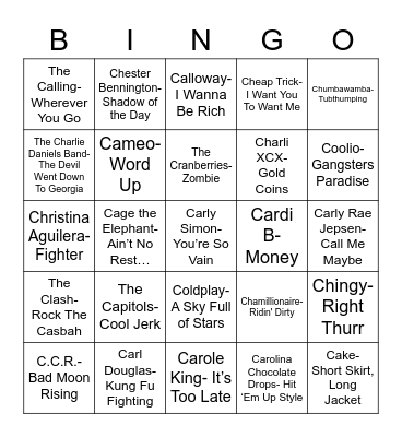 Total-Quiz.com Presents: Radio Bingo "C" Section Bingo Card