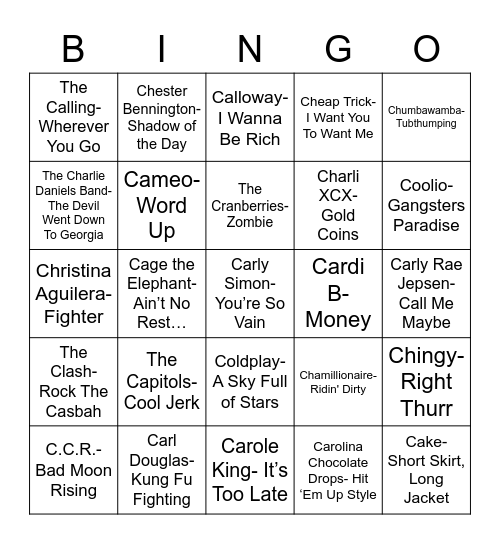 Total-Quiz.com Presents: Radio Bingo "C" Section Bingo Card