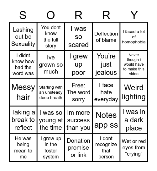 Only Jayus Bingo Card