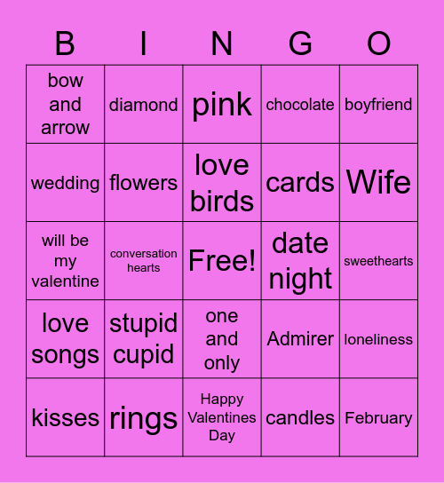 Valentine's Day BINGO Card