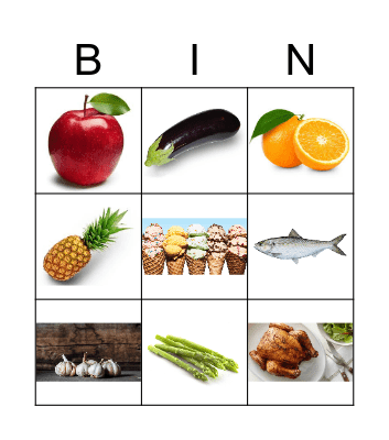 FOOD Bingo Card