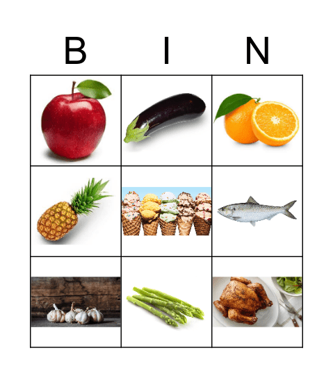 FOOD Bingo Card