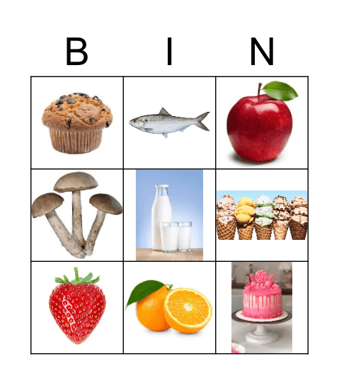 FOOD Bingo Card