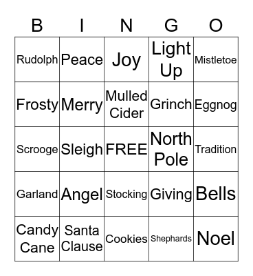 CHRISTMAS BINGO Card