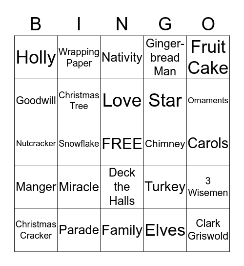 CHRISTMAS BINGO Card