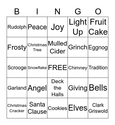 CHRISTMAS BINGO Card