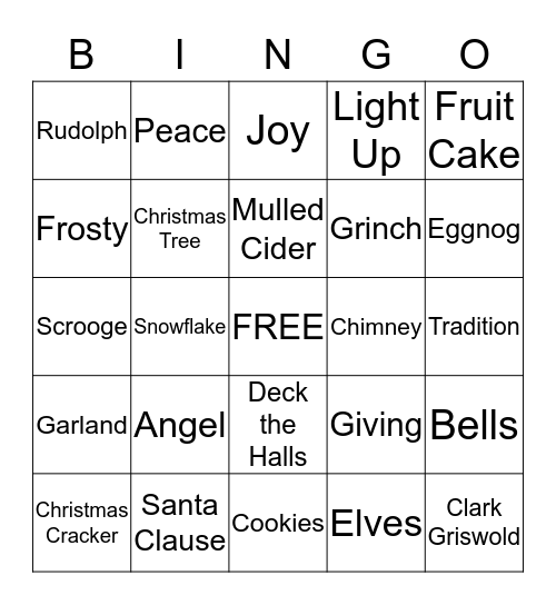 CHRISTMAS BINGO Card