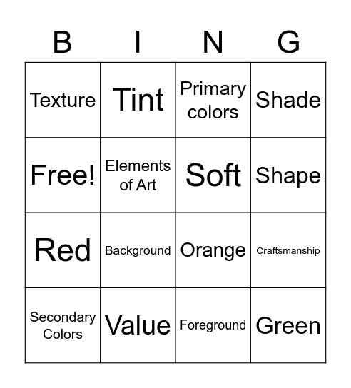 Art Review Bingo 1 Bingo Card