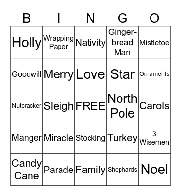 CHRISTMAS BINGO Card