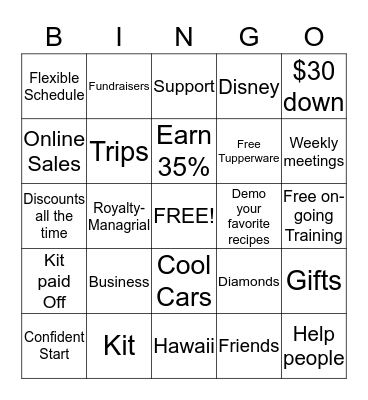 DIY Business Bingo Card