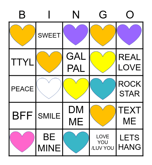 Valentine's Day Bingo Card
