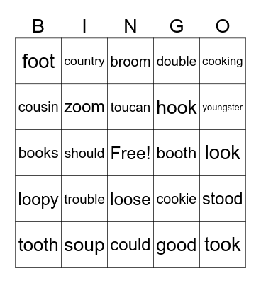 Vowel Teams Phonics Bingo Card