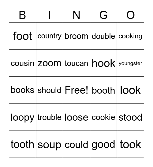 Vowel Teams Phonics Bingo Card