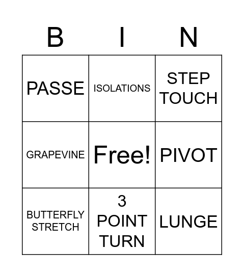 JAZZ TECHNIQUE Bingo Card