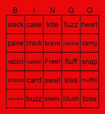 Valentine's Day/Review Bingo Card