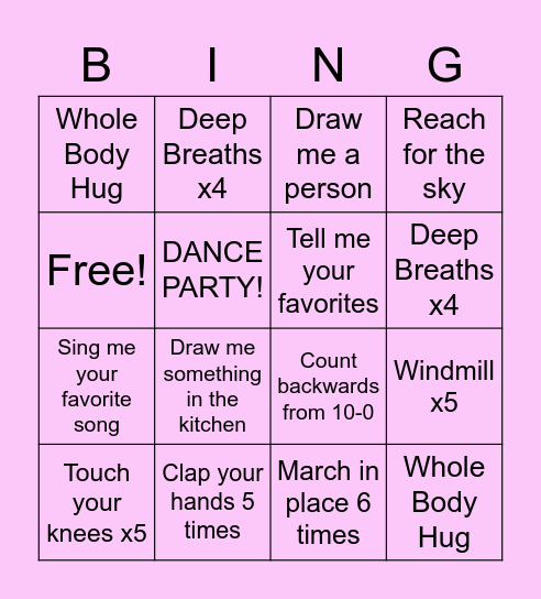 Mak's Bingo Card