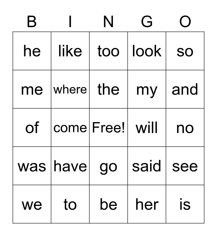 words-to-know-bingo-card