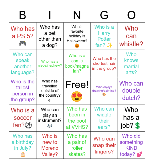 Who's Who? 🤩 Bingo Card
