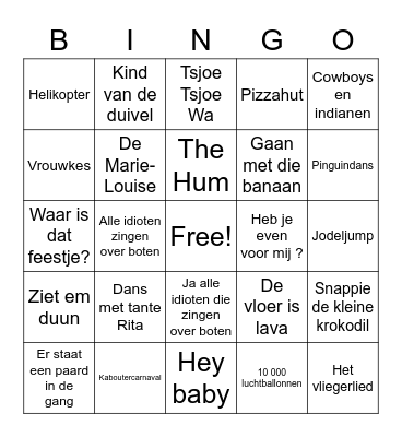 Carnaval Bingo Card