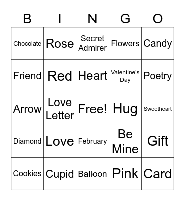 Valentine's Bingo Card