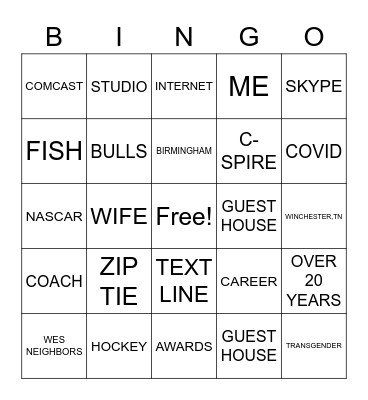 THE THOM ABRAHAM SHOW Bingo Card