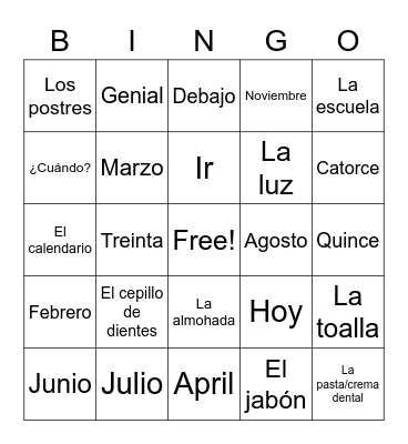 SP4K - L7 P1 Bingo Card