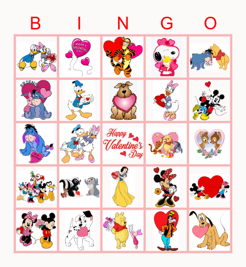 Groupies Valentines Day Bingo Card